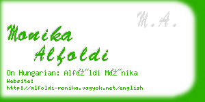 monika alfoldi business card
